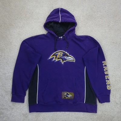 NFL Team Apparel Hoodie Herren Medium Baltimore Ravens lila schwarz großes Logo Y2K