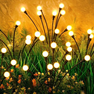 4 Pack Solar Garden Lights 32 LED Swaying Firefly Light Waterproof Outdoor Decor