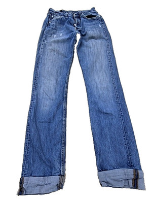 Levi's Herren Jeans Distressed Medium Blue Slim 501 XL