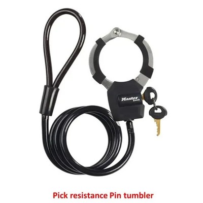 Master Lock Straßenmanschette + Kabel 8 mm x 1 m Schlüsselschloss 8275 schwarz