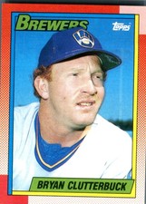 1990 Topps Bryan Clutterbuck #264 Milwaukee Brewers MLB Baseball RC Rookie Card. rookie card picture