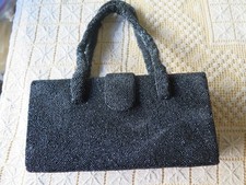 Vintage K G Charlet Bag Paris New York Beaded Evening Box Purse Grey Blue