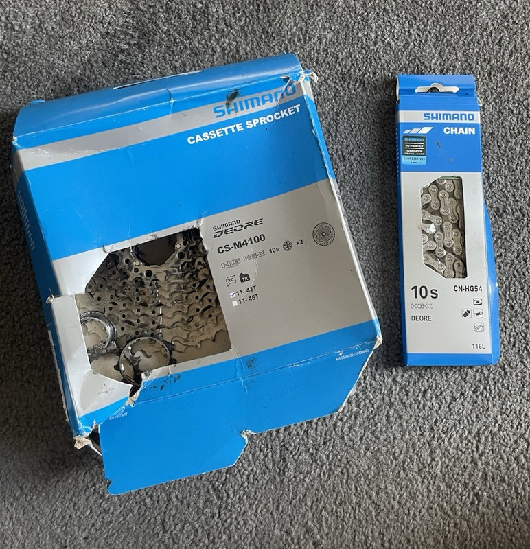 Shimano Deore CS-M4100 10-Speed MTB Cassette 11-42T used + 10 speed chain new