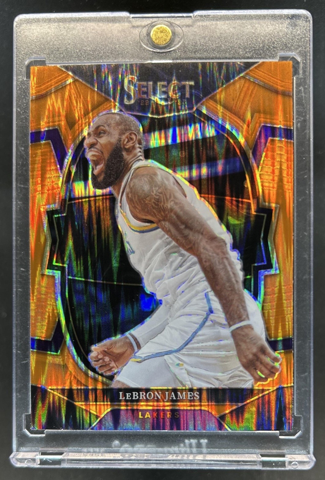 2022-23 Panini Select LeBron James Orange Flash Prizm Concourse #26 Lakers