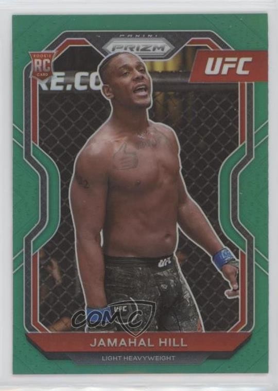 2021 Panini Prizm UFC Green Prizm Jamahal Hill #42 Rookie RC 1b9b
