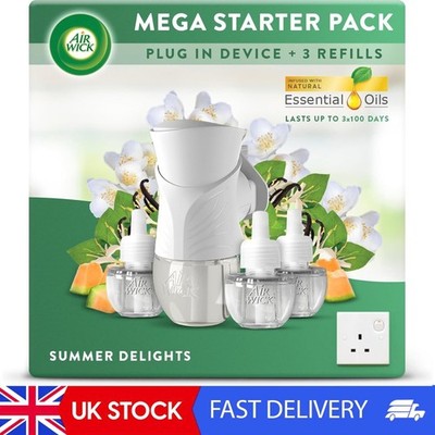 Air Wick Plug In Diffusor Bundle Kit, Summer Delight, 1 Gerät & 3 Refill, lang