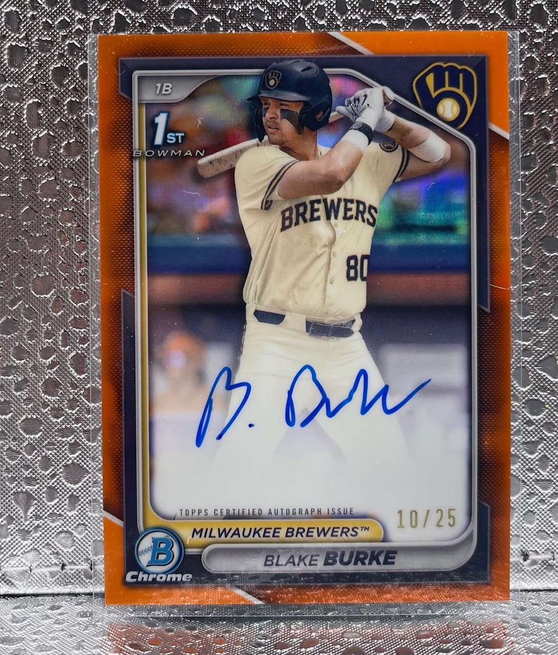 2024 Bowman Draft #CPA-BB Blake Burke 1st Chrome True Orange Refractor Auto /25