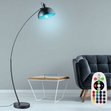 RGB LED Steh Lampe Ess Zimmer Farbwechsel Bogen Stand Leuchte GOLD FERNBEDIENUNG