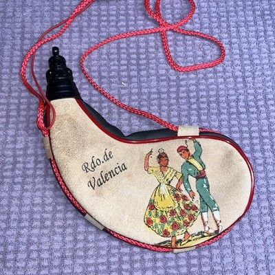 Vintage Spanish Bota Bag 1/2L Made in Spain Souvenir Decorative Water Skin