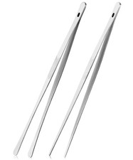 Kitchen Cooking Tongs Tweezers 2PCS 12" Stainless Steel Kitchen Utensils, Metal