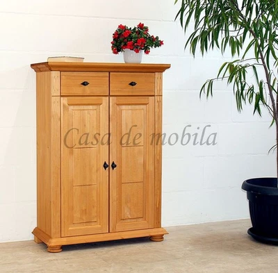 Schuh-schrank MONA 86x120x37cm holz Fichte massiv gelaugt geölt Wäsche-kommode - Bild 1 von 4