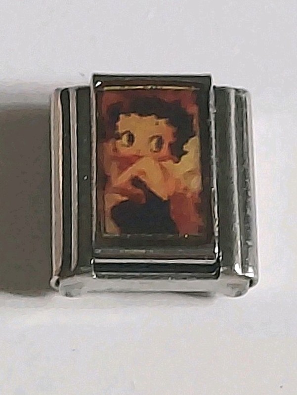 "Betty Boop In A Black Dress" Italian Charm By Uberry New