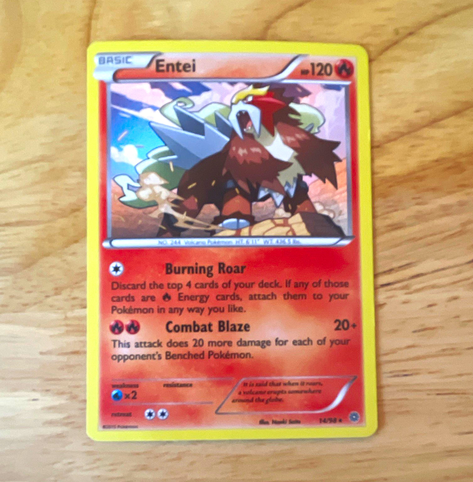 Pokémon TCG Entei 14/98 Call of Legends Cosmos Holo Rare English 120 HP