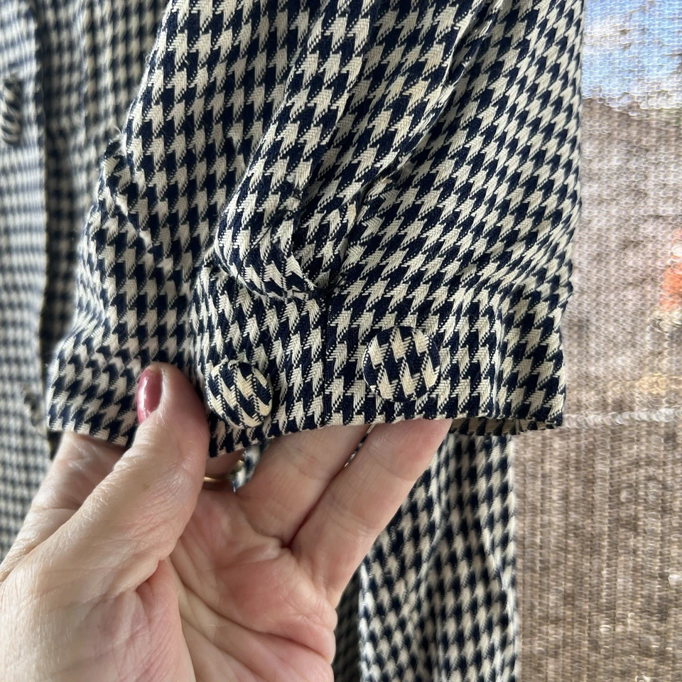 Vestido Vintage Ann Taylor Elegante Pata de Gallo Abotonada Talla 2 Foto 4 de 4