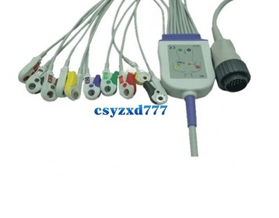 Kenz Compatible Direct-Connect EKG Cable 10leads Pinch end