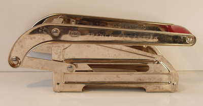 Vintage Echo USA French Fry Cutter w/ Red Wooden Handle and Cutter in Place