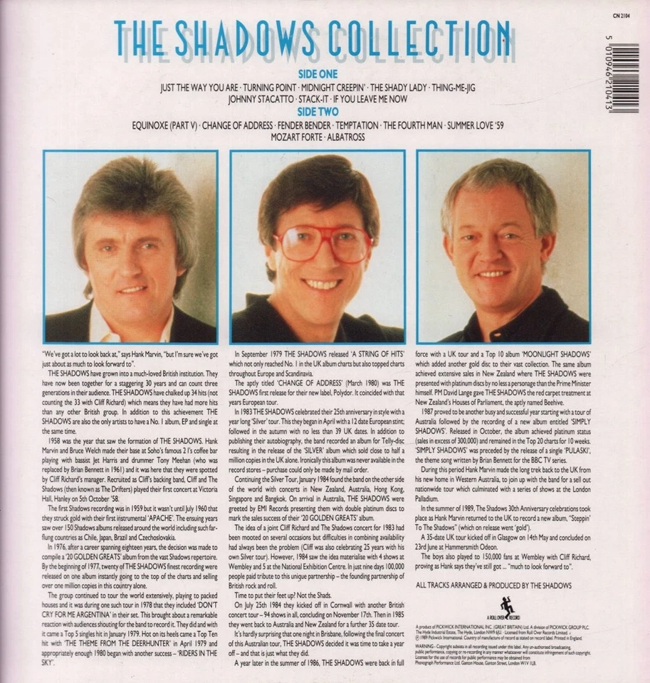 Shadows Collection LP vinyl UK Contour 1989 CN2104 - Image 2 of 3