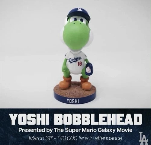 2026 YOSHI Bobblehead SUPER MARIO NINTENDO SGA  Dodgers SGA 3/31/26 NEW Preorder