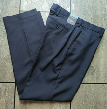 M&S Regular Fit Trousers with Active Waist W 32" L 31" Reg - Navy