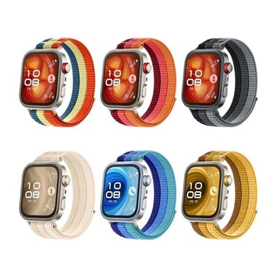 Nylon Braided Smartwatch Band Wriststrap Replacement Wristband for Fit 3