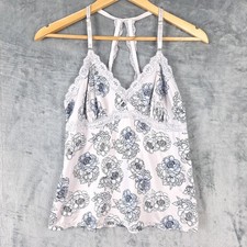 Womens Top Medium Purple Babydoll Y2K Floral Lace Coquette Fairy Feminine Cami