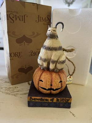 NIP Jim Shore Beware of Kitty Cat on Pumpkin 2004 Halloween 118100