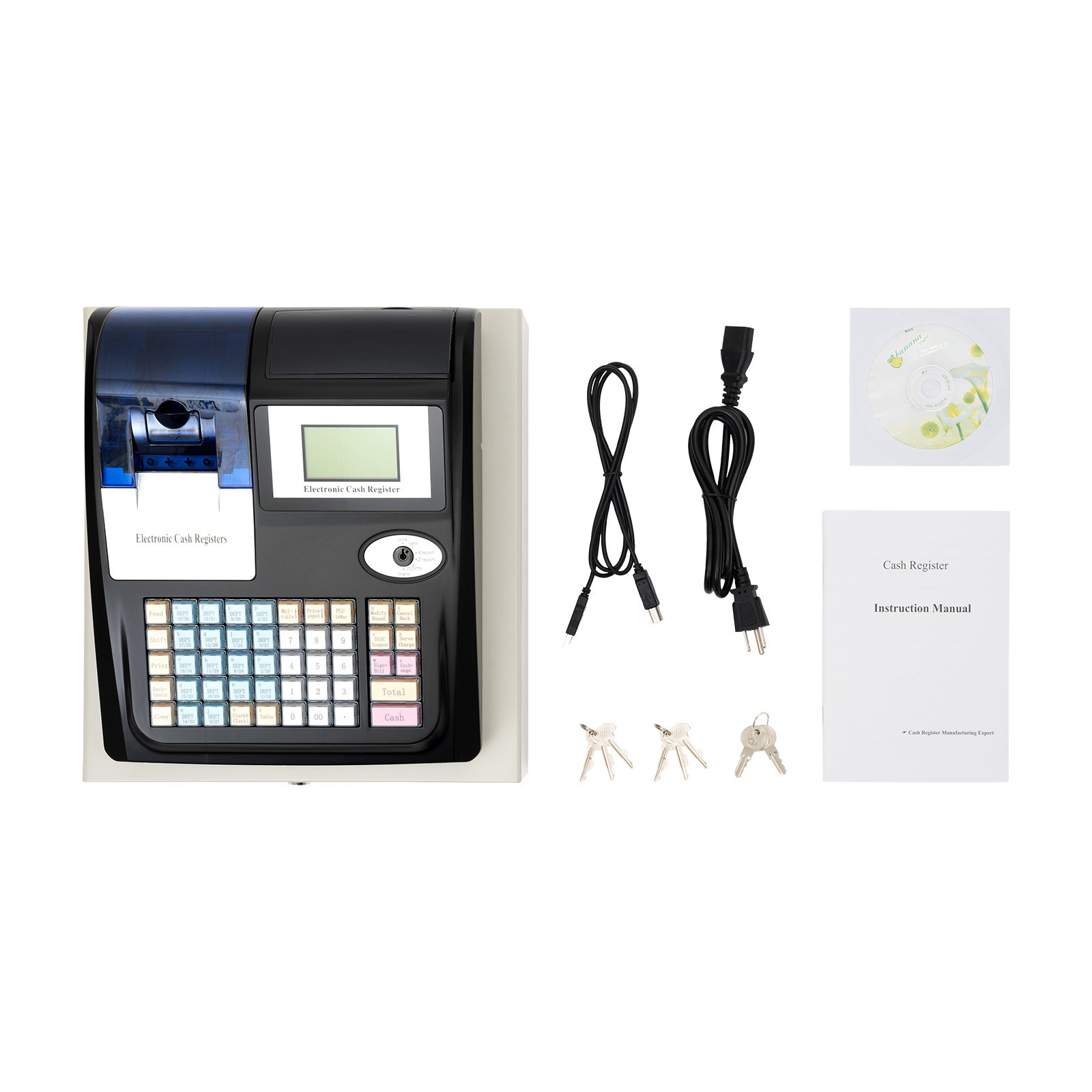 как выглядит Square POS Terminal Cash Register Complete W/ Printer, And Cash Drawer, 48 Keys фото