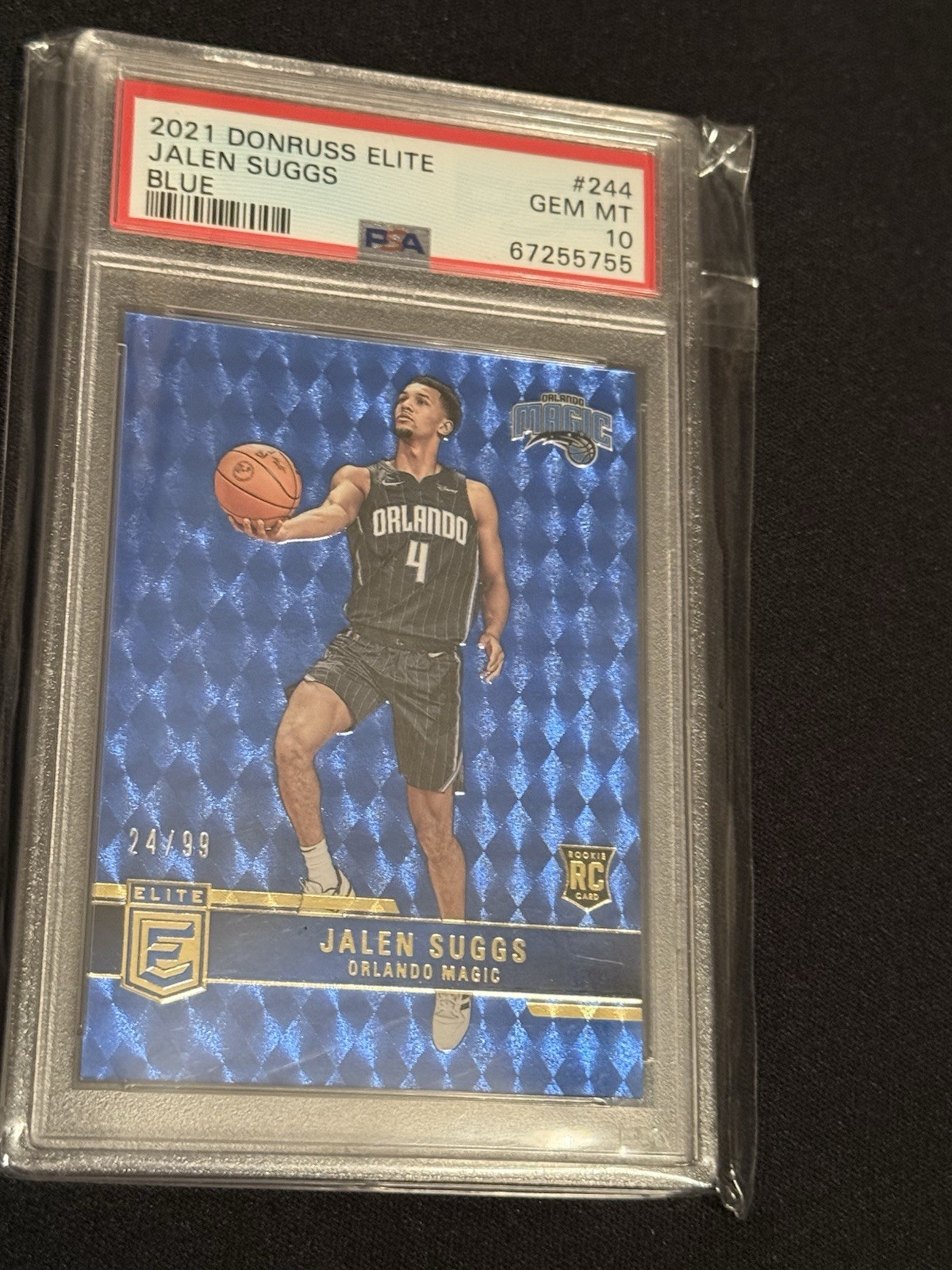 2021 Donruss Elite Blue #244 Jalen Suggs Magic RC Rookie /99 PSA 10 GEM POP 1