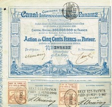 PANAMA CANAL 1880 stock certificate/bond   #289632