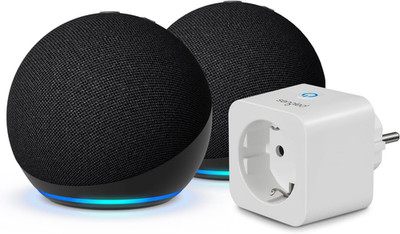 Echo Dot (5. Generation) | Anthrazit, 2Er Pack + Sengled Smart Plug, Funktionert