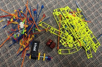 K NEX Roller Coaster Parts Lot Track Pieces Rods Connectors Motor Mixed Bundle