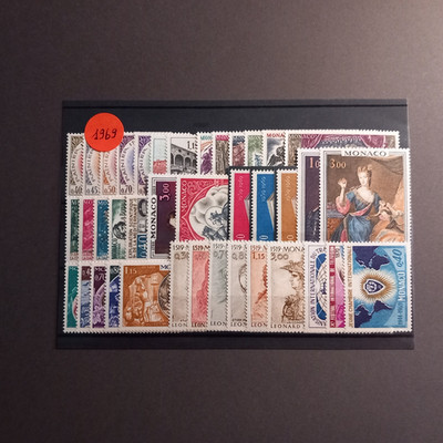 MONACO 1969 / KOMPLETTER JAHRGANG MIT 39 VOLLSTÄNDIGEN WERTEN POSTFRISCH **