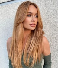 Balayage Ginger Golden Brown Highlight Wigs 100 Human Hair Lace Front Wigs