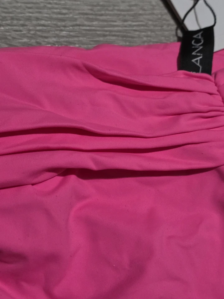 La Blanca Island Goddess Banded Hipster Swimsuit Bottom Bright Pink Size 6 - Image 4 of 4