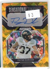2023 Panini Prizm Draft #SS-PAD Payne Durham Sensational Signatures Gold Ice