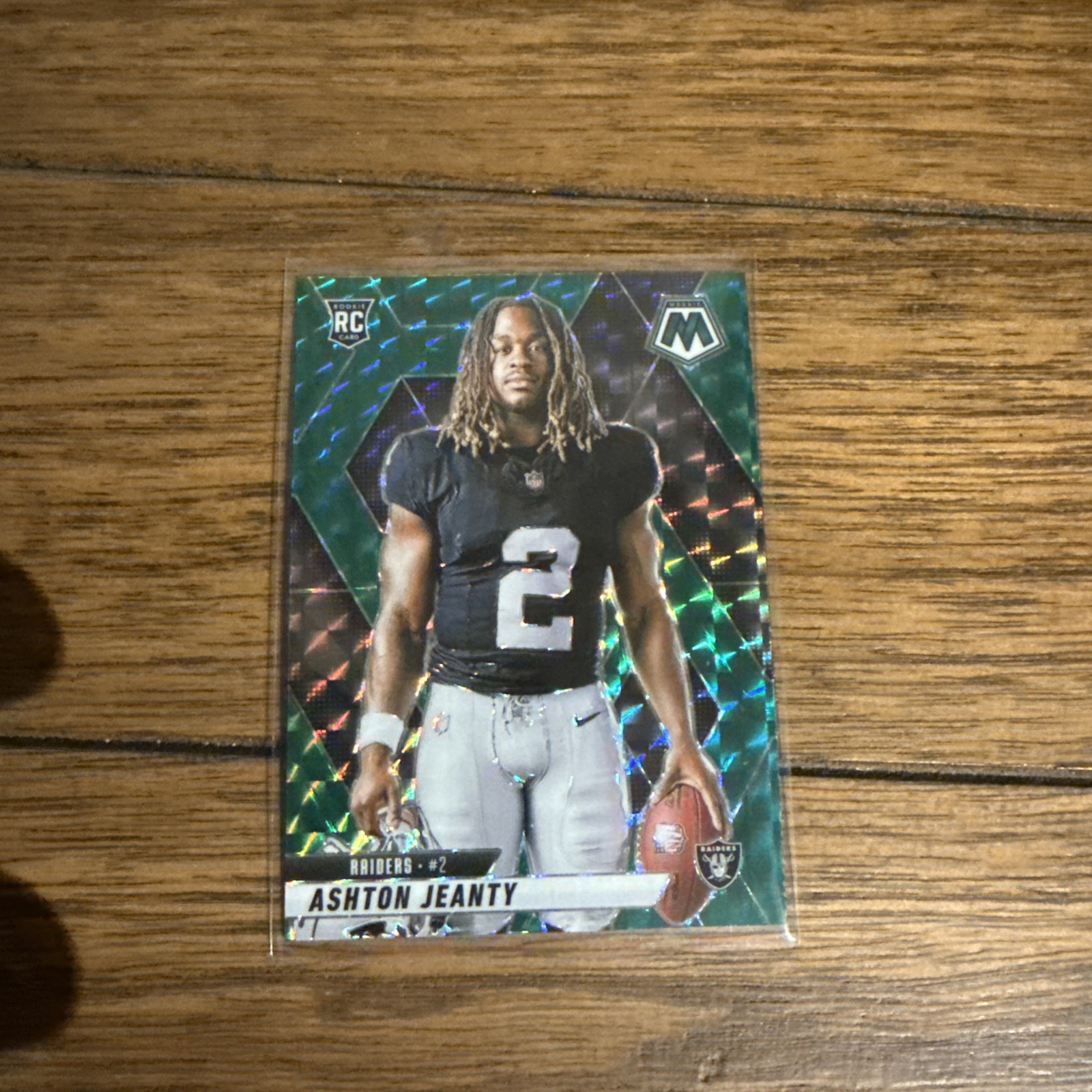Ashton Jeanty RC 2025 Panini Mosaic Green Variaton Las Vegas Raiders #287
