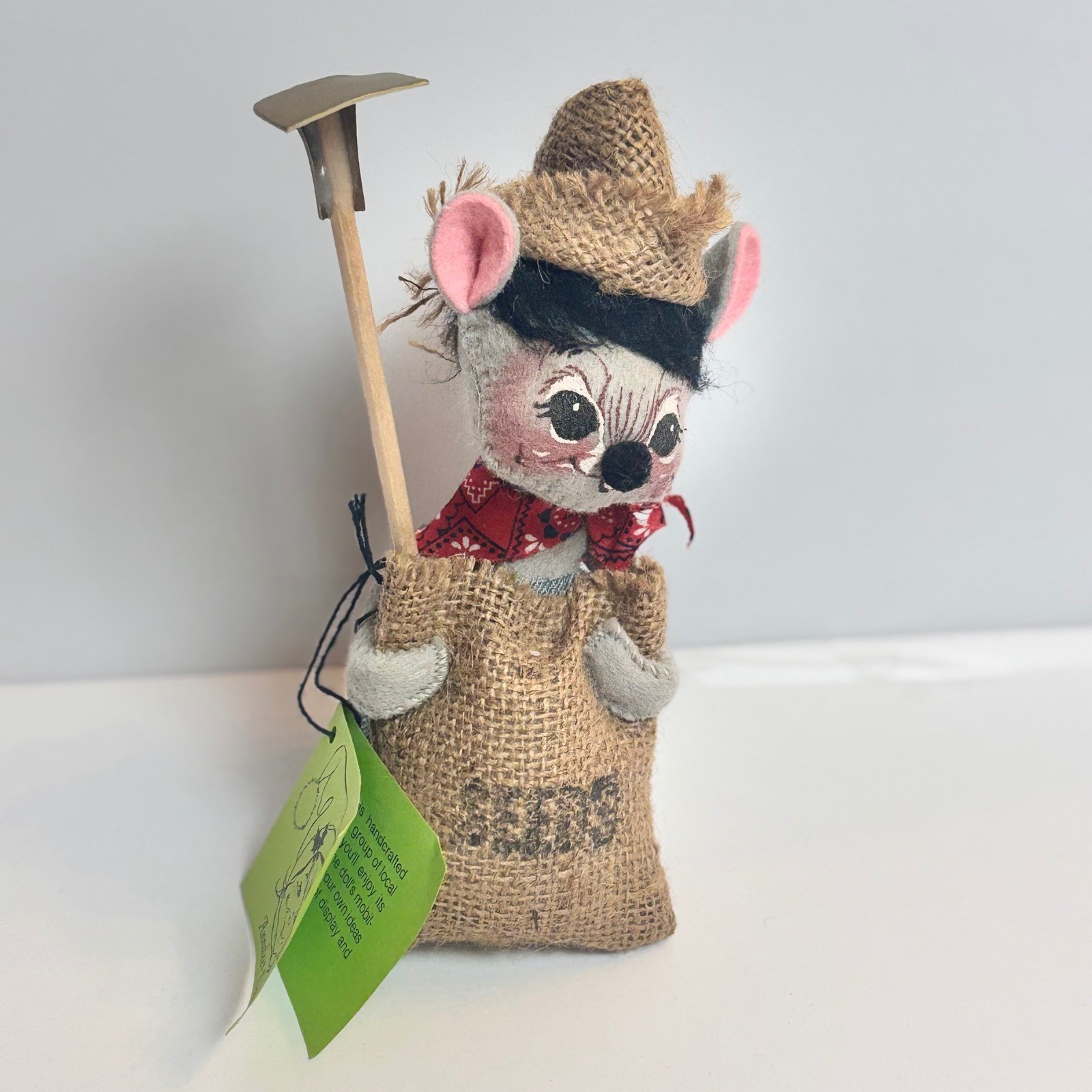 Gardener Mouse In Seed Sack Figurine 1973 7in