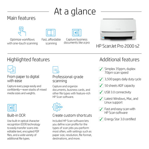 HP ScanJet Pro 2000 s2 Bogeneinzugscanner - Bild 7 von 8