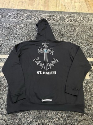 Size XXL - Chrome Hearts St Barths Cross Pullover Hoodie - Black