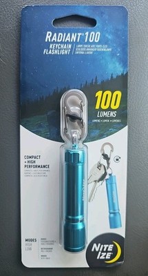Blue Nite Ize Radiant 100 Keychain Flashlight Compact EDC Light with S-Biner NEW