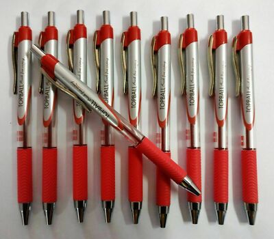 10 x Cello TOPBALL-CLICK Kugelschreiber ROT 0,7 mm glatte Schrift