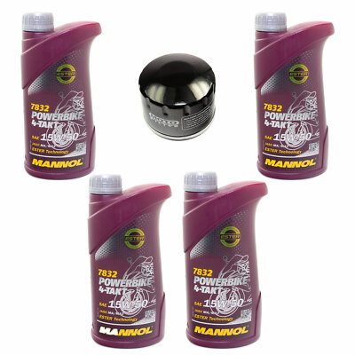 Motoröl Set 15W50 4 Liter MF164 Ölfilter für BMW C 600 650 Sport R 1200 GS ST