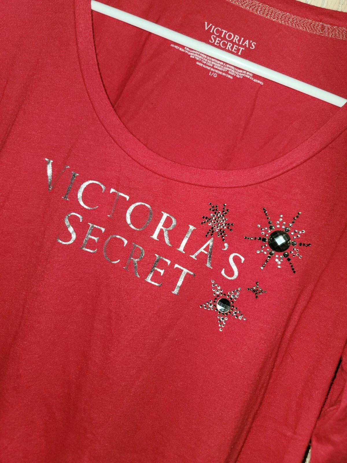 UNDERCOVER Abito da letto Victoria's Secret strass a maniche lunghe a maniche lunghe taglia large