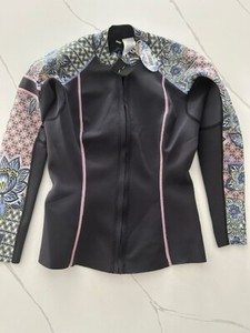 Prana Long Sleeve Women's Wet Suit Size Large Black Pink Blue
