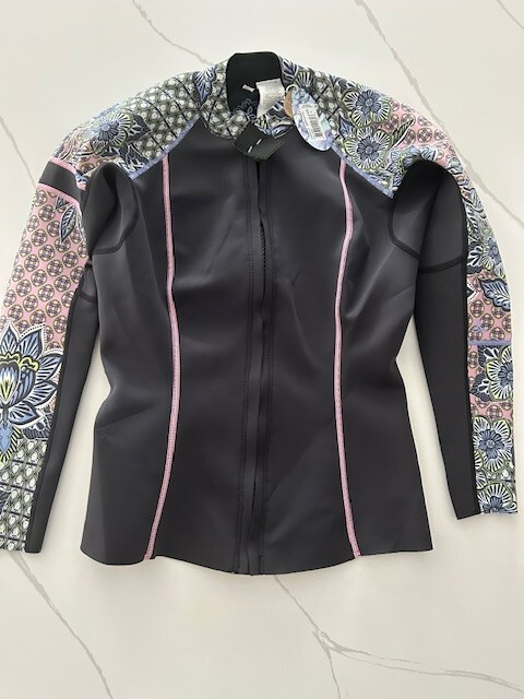 Prana Long Sleeve Women's Wet Suit Size Large Black Pink Blue