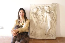 Jacopo della oak original sin cast plaster sculpture San Petronio Bologna