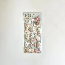 3D Puffy Teddy Bear Stickers | Journal Diary Planner Deco Cute Stationery | USA