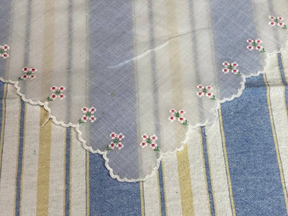 Pañuelo Vintage Bunting Guirnalda Pañuelo Banner Hecho a Mano Flores Blanco Rosa Foto 4 de 4