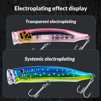 5.9in 2.3oz #5/0 Popper Lures Saltwater Popper Topwater Fishing Lures For Surf 