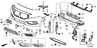 NEW 2016-2018 OEM GENUINE HONDA CIVIC FRONT LICENSE PLATE BRACKET 71145-TBA-A00